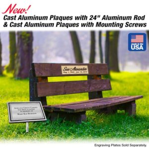 Alternative view of Silver Cast Aluminum Plaque w/ 24" Stake