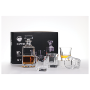 Alternative view of 810ml Rectangle Glass Decanter Set with Four 8 oz. Glasses